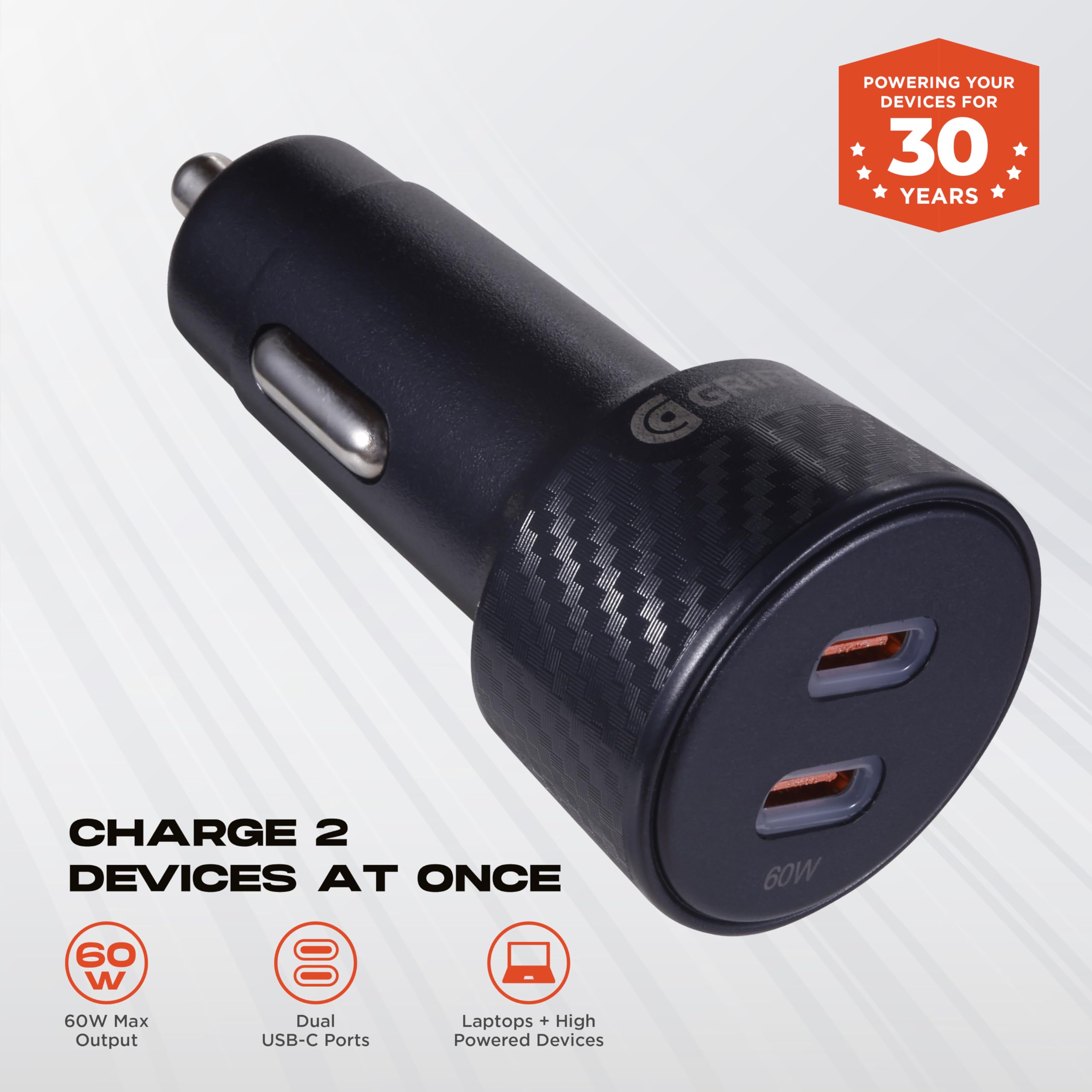 Amazon.com: Griffin Dual Port Car Charger 60W, USB-C Car Adapter